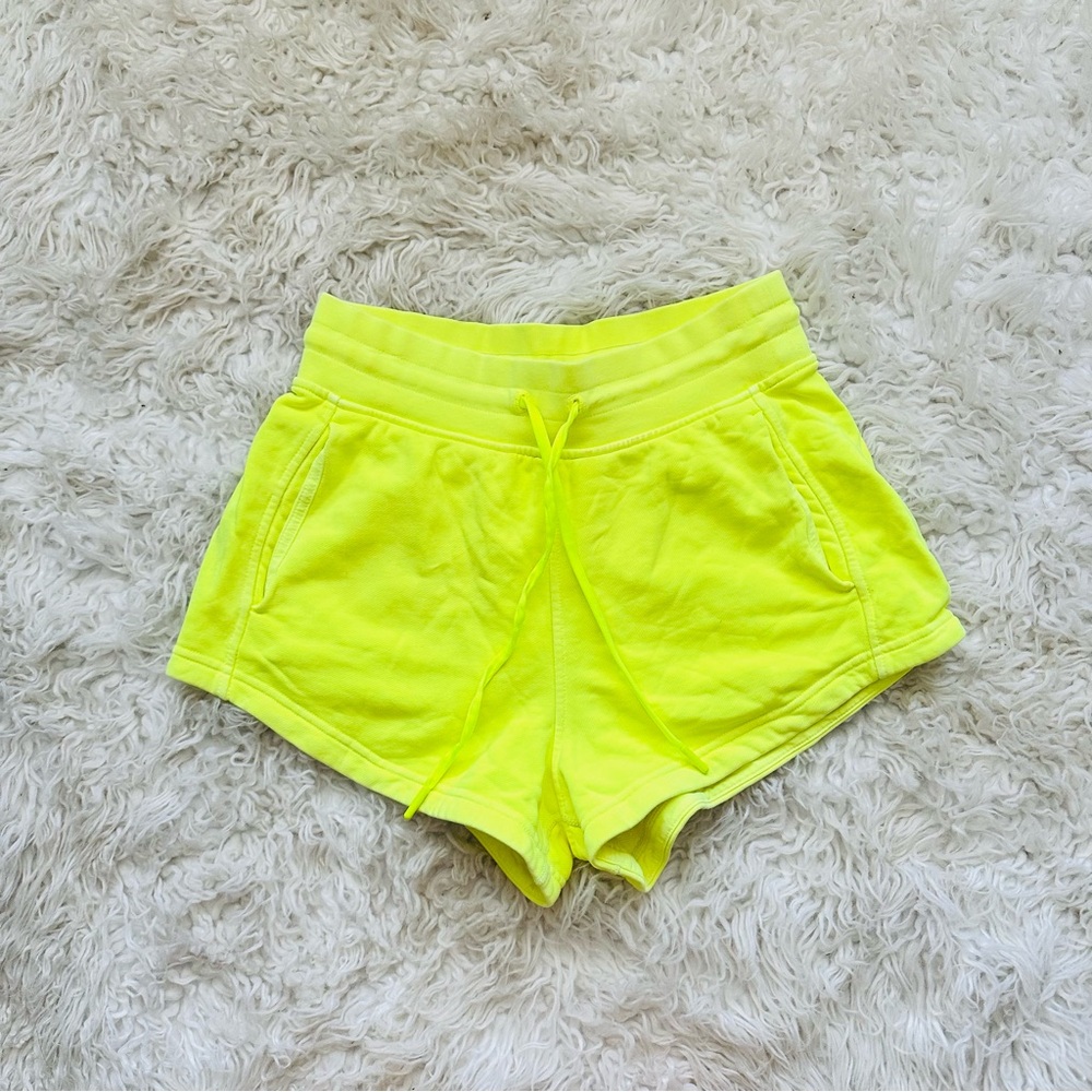 Lululemon inner glow neon yellow shorts